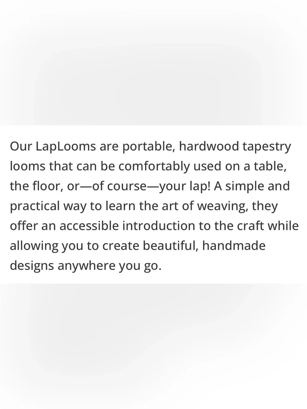 Lap Loom Friendly Weaving Loom
